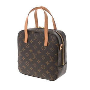 Louis Vuitton Monogram Handbag Canvas Brown Spontini